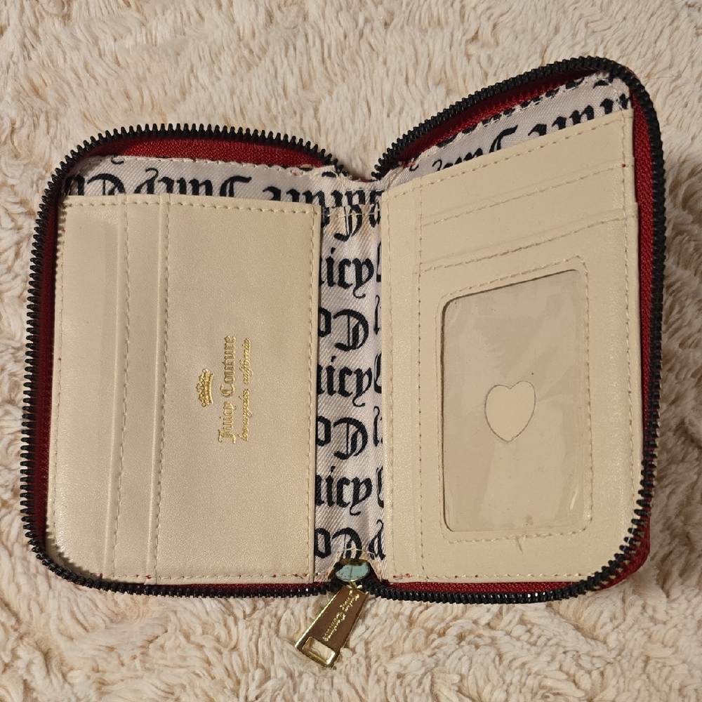 Juicy Couture Red and Cream Zip Wallet